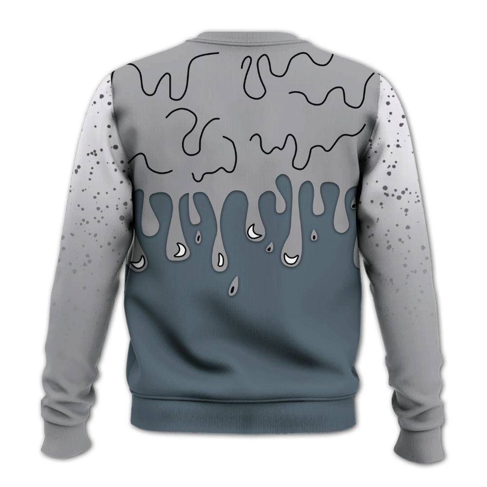 Sweatshirt To Match Retro Light Graphite Wolf Grey 5s - Snake Trust No One Drip All Over Print