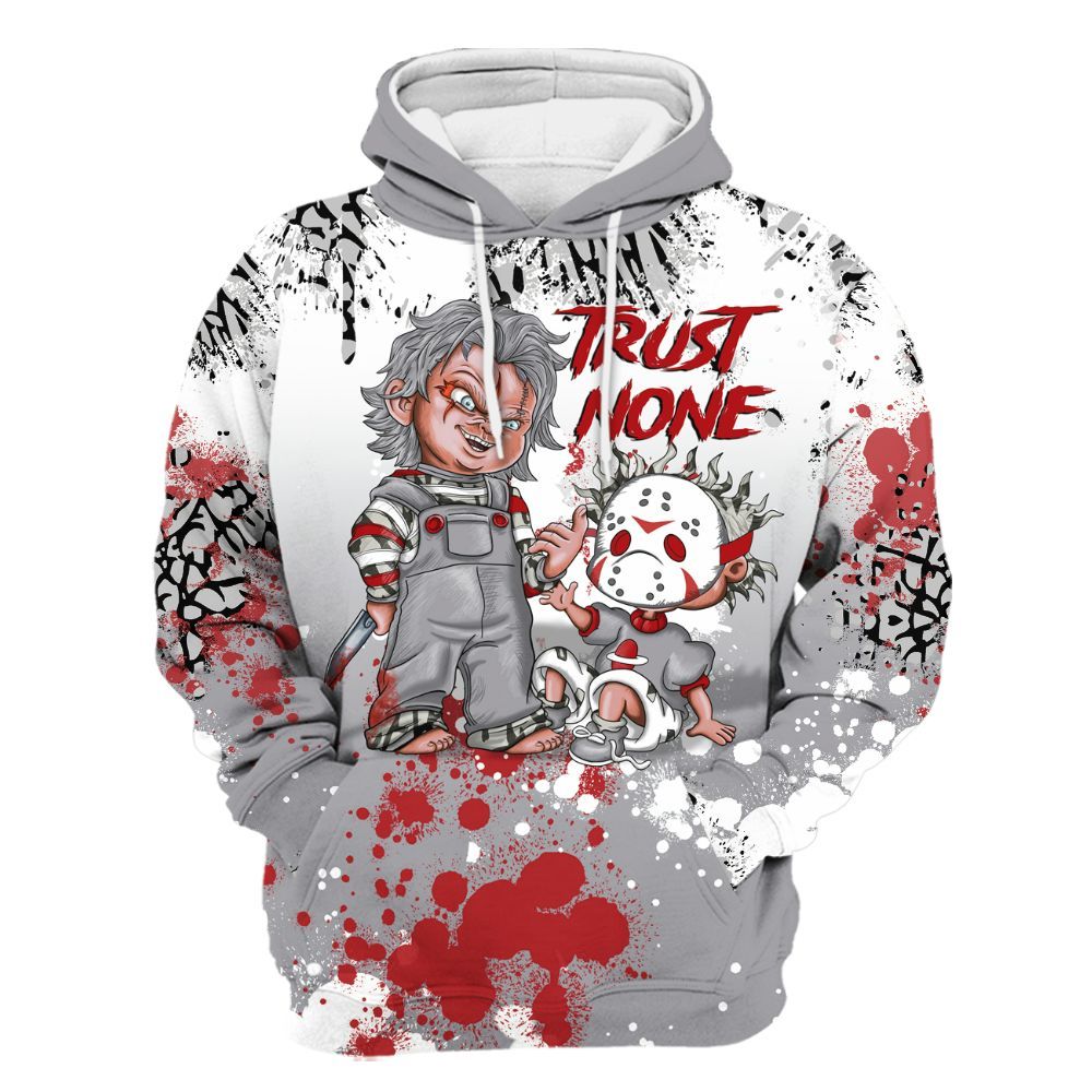 Hoodie To Match Cement Grey 3s - Trust No One Scary All Over Print