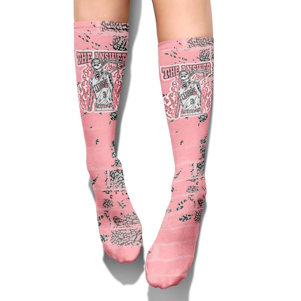 Sock To Match Retro Wings 3s - Allen Answer Skeleton Brick