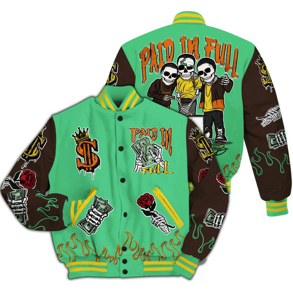 Varsity Jacket To Match SB Dunk Low Tourmaline -Everybody Paid In All Over Print