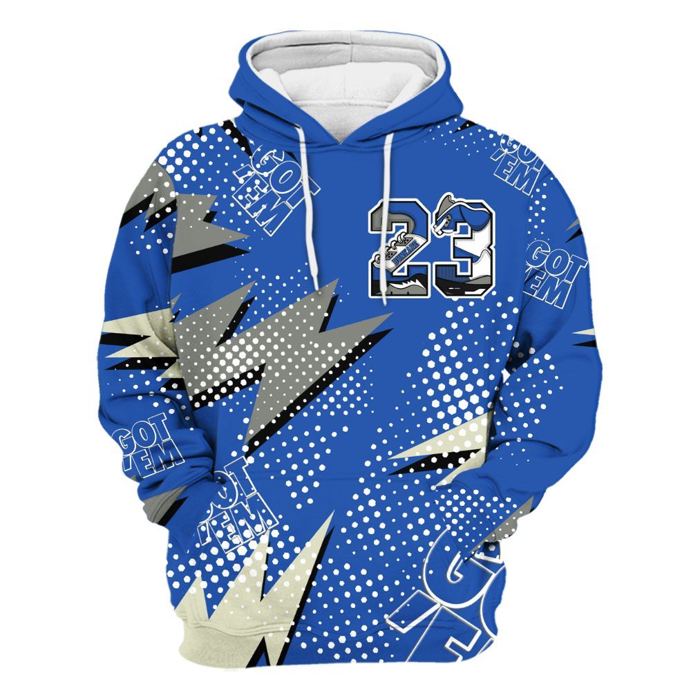 Hoodie To Match Lucky Shorts 3s - Custom Name Number 23 5s All Over Print