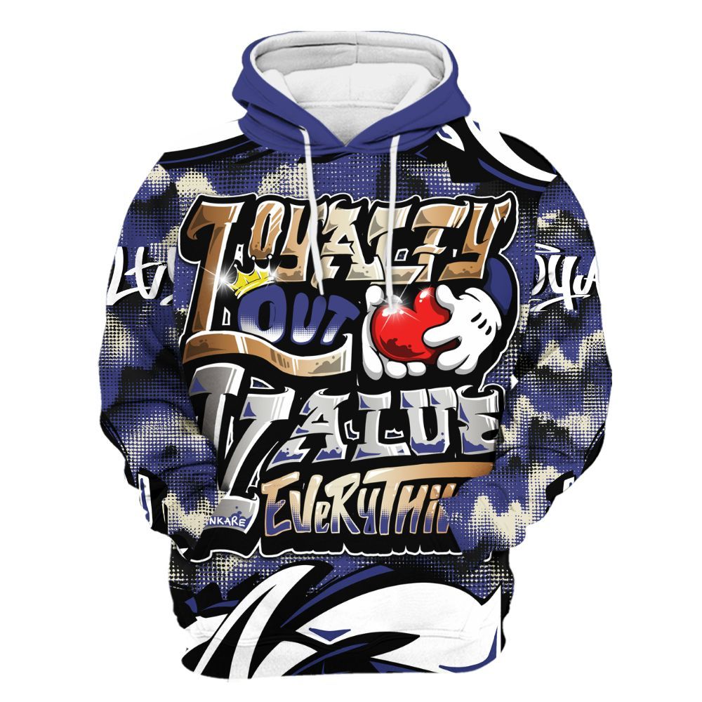Hoodie To Match JM Pro Black Concord - Loyalty Out Value Graffiti All Over Print