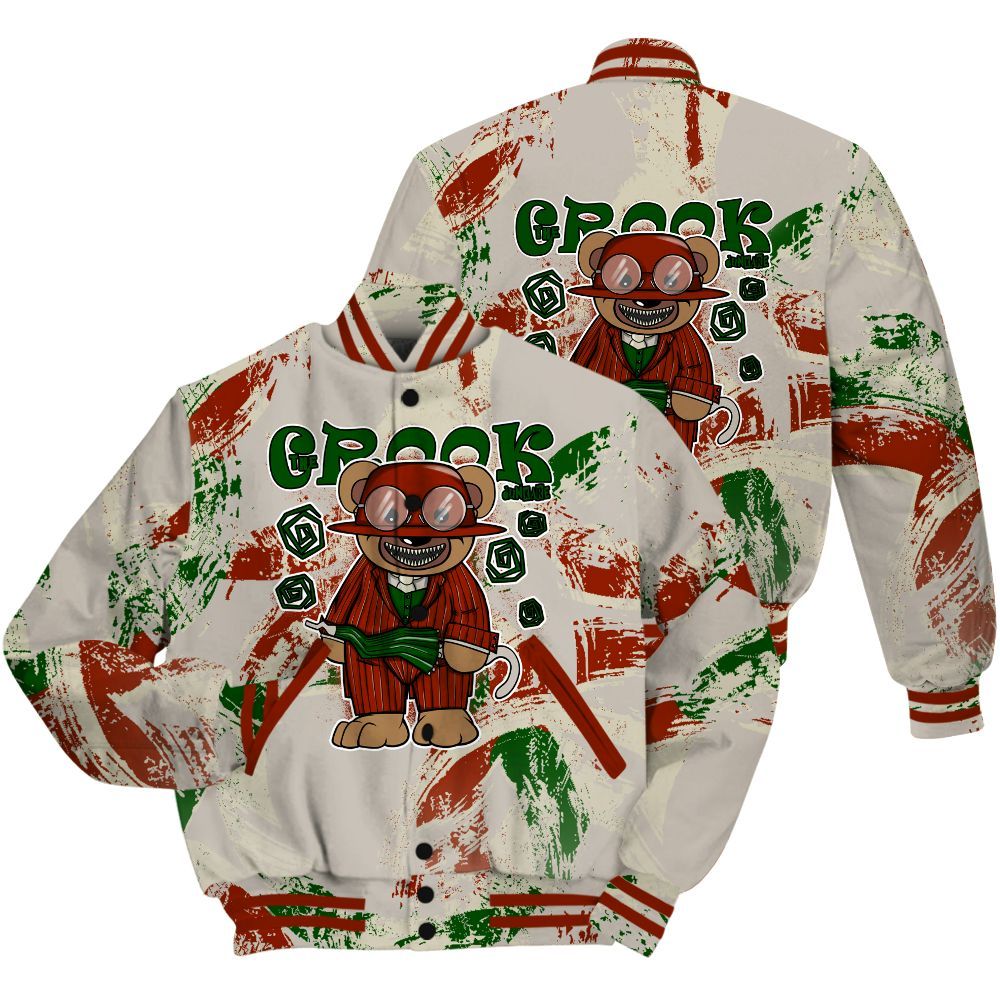 Varsity Jacket To Match El Grito 5s Shirt - Swindler Bear Circle Slpash All Over Print