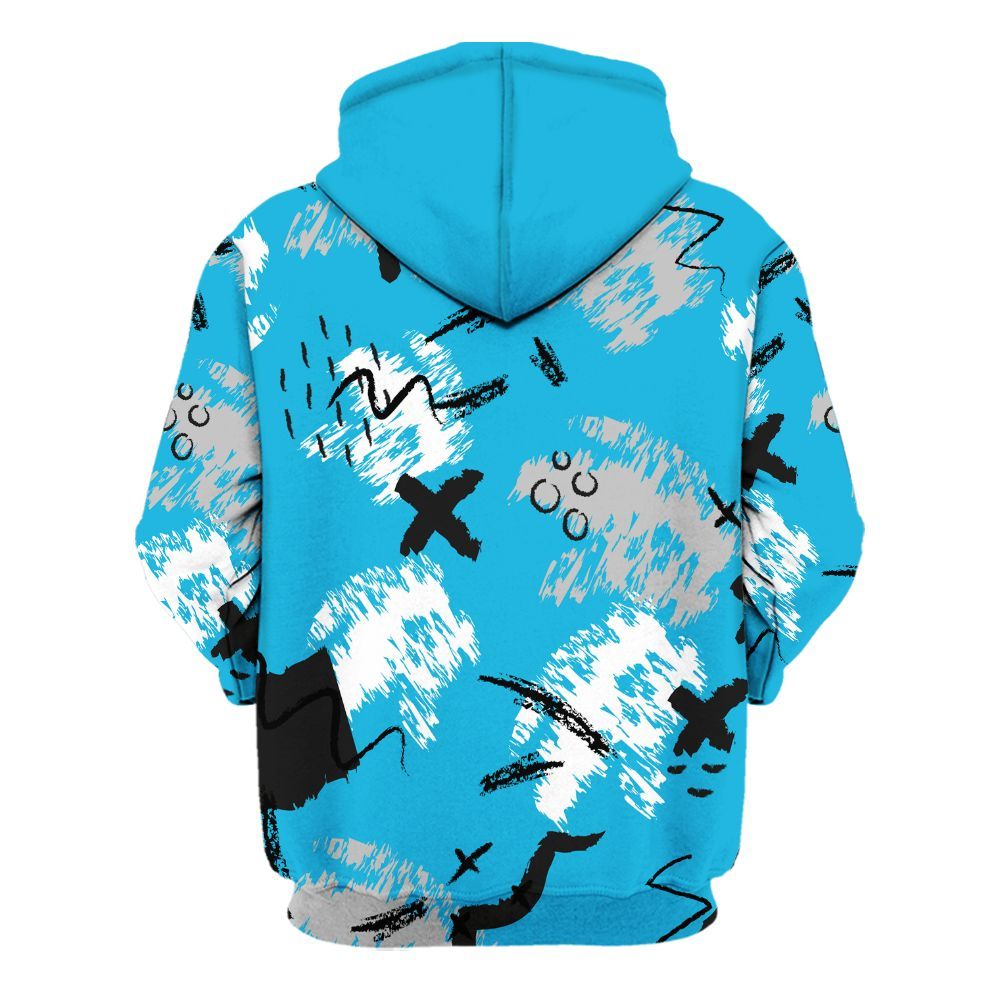 Hoodie To Match Black University Blue 2026 14s - Hustle Grind Pray Graphic Street Style All Over Print