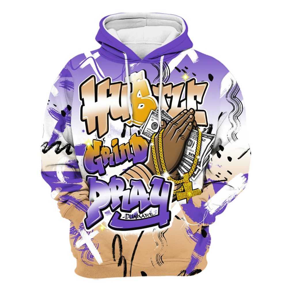 Hoodie To Match SE Afrobeats 7s - Money Hustle Grind Pray All Over Print