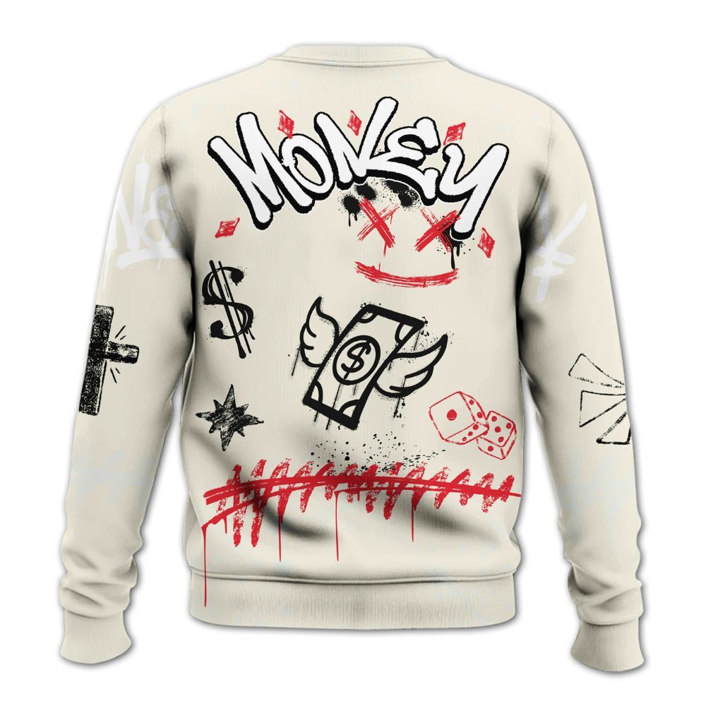 Sweatshirt To Match Low OG Sail 1s - Everybody Paid In Full Crayon All Over Print