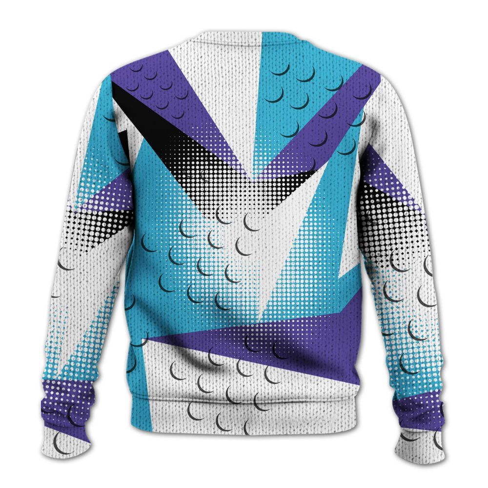 Knitted Sweater To Match Retro Aqua 6s - Poly Custom Name Number 23 5s