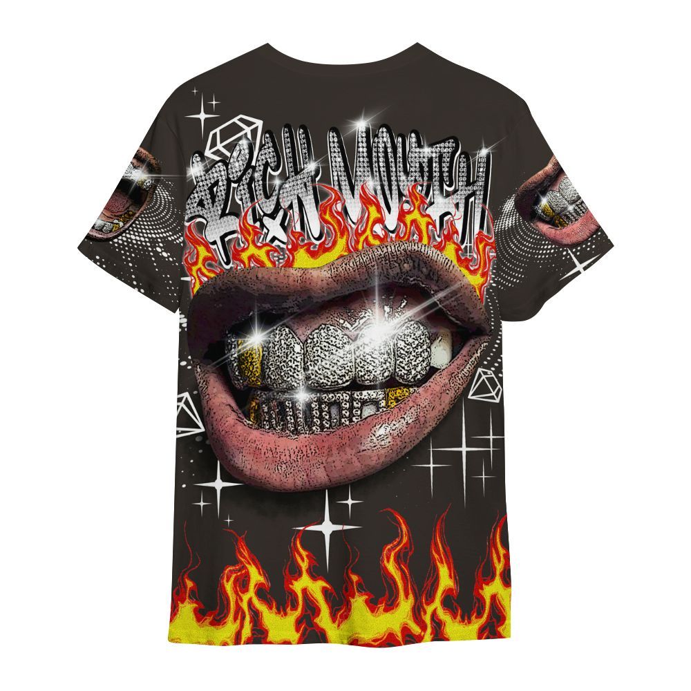 Shirt To Match Baroque Brown 12s - Rich Mouth Fire Rap Retro 90s All Over Print