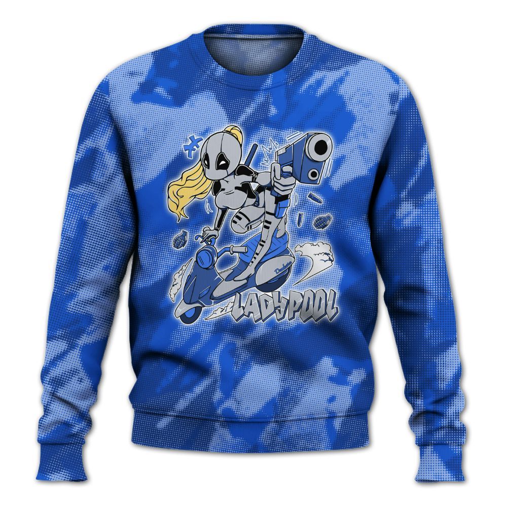 Sweatshirt To Match Air Foamposite One Royal - Lady Pool Cartoon Abstract Halftone All Over Print