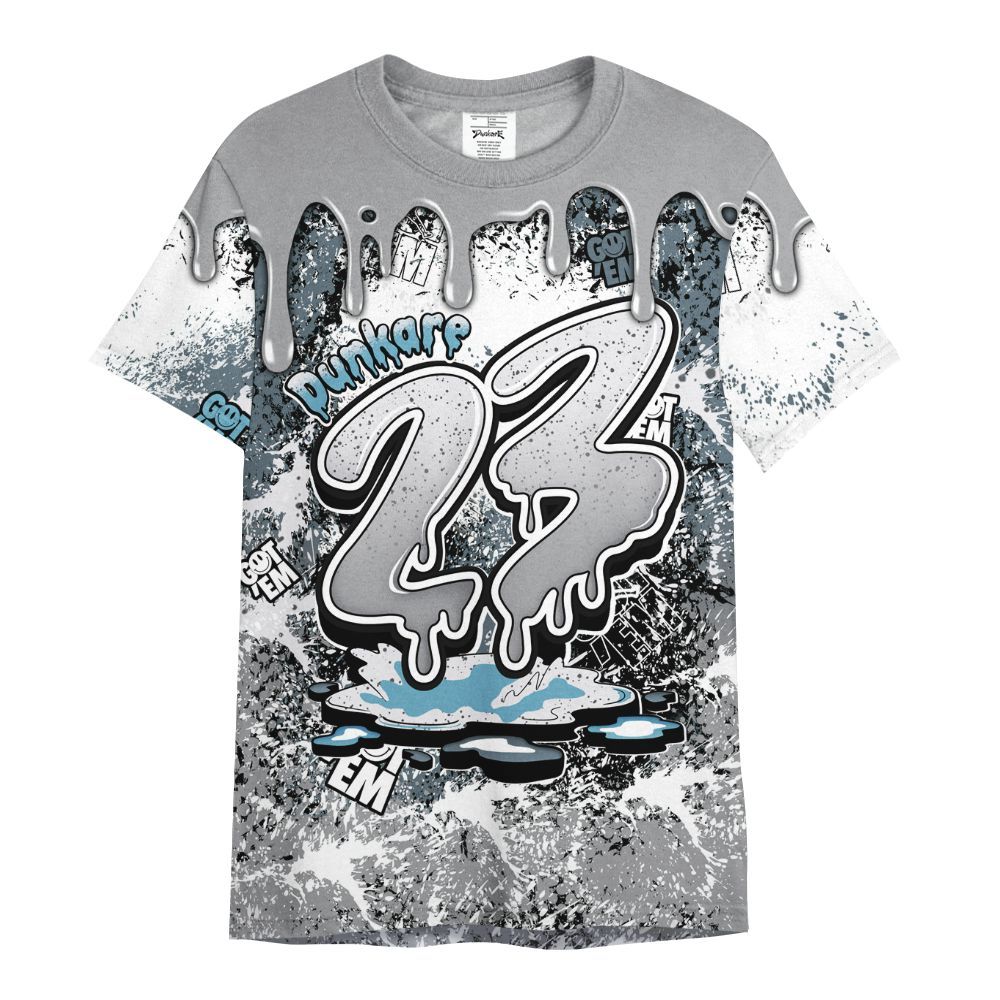 Shirt To Match Retro Light Graphite Wolf Grey 5s - Dripping 23 Drip All Over Print