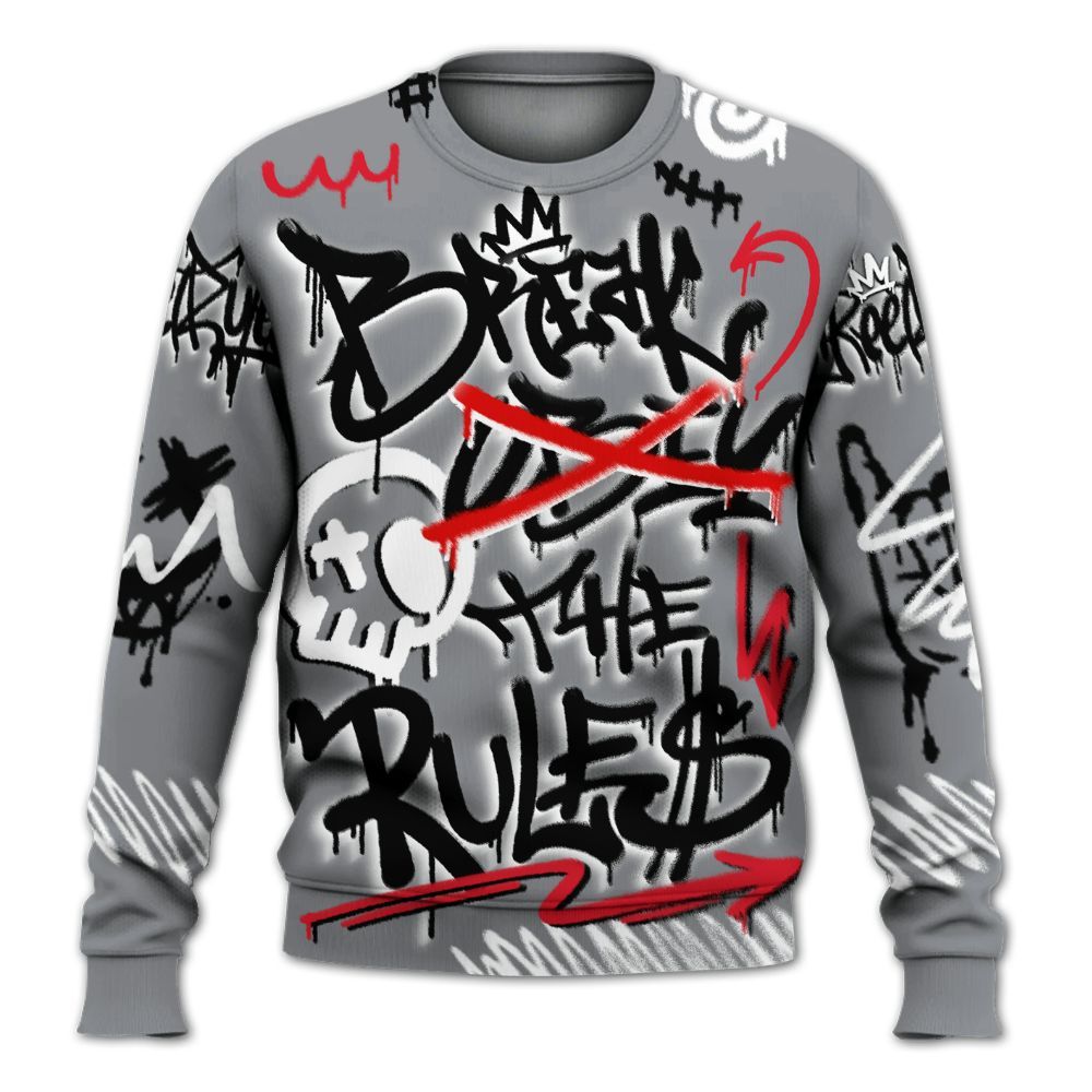 Sweatshirt To Match Black Cement 3s - Break Rules Streetwear All Over Print
