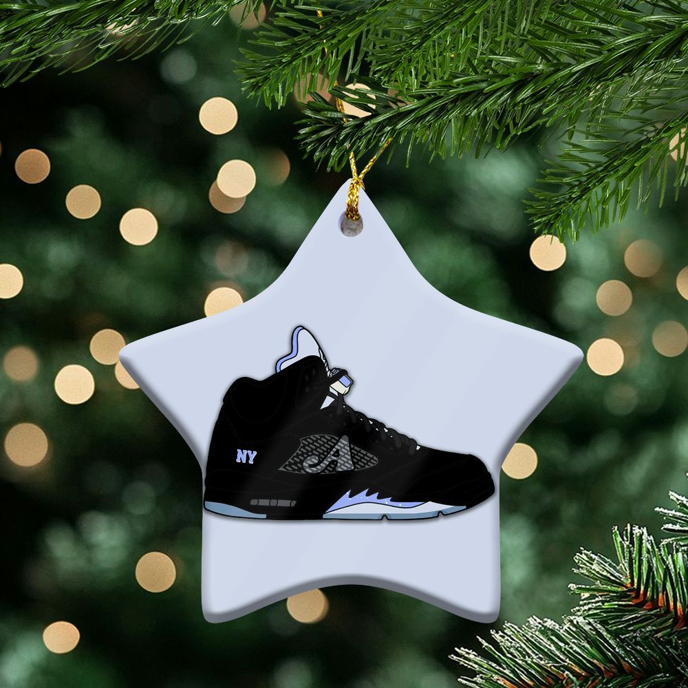 Retro Awake Racer Blue Ceramic Ornaments