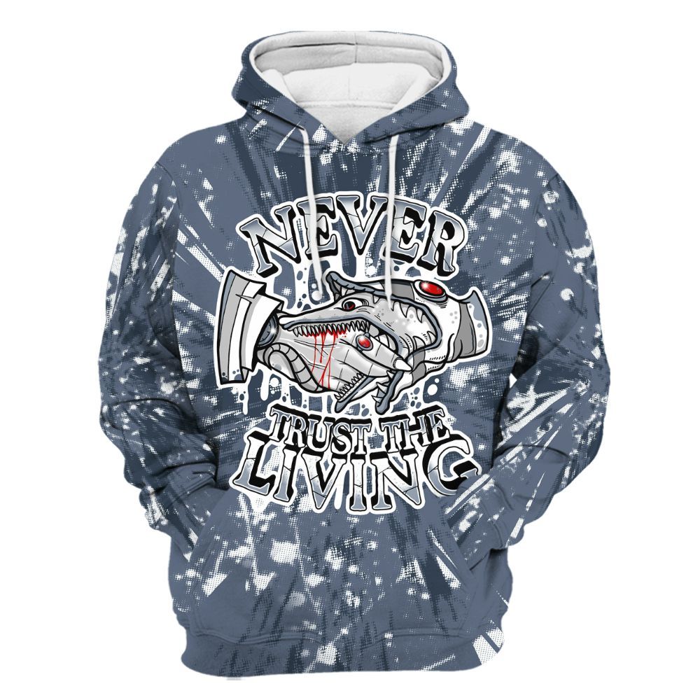 Hoodie To Match Low Diffused Blue 11s - Never Trusting Living Graphic Halloween All Over Print