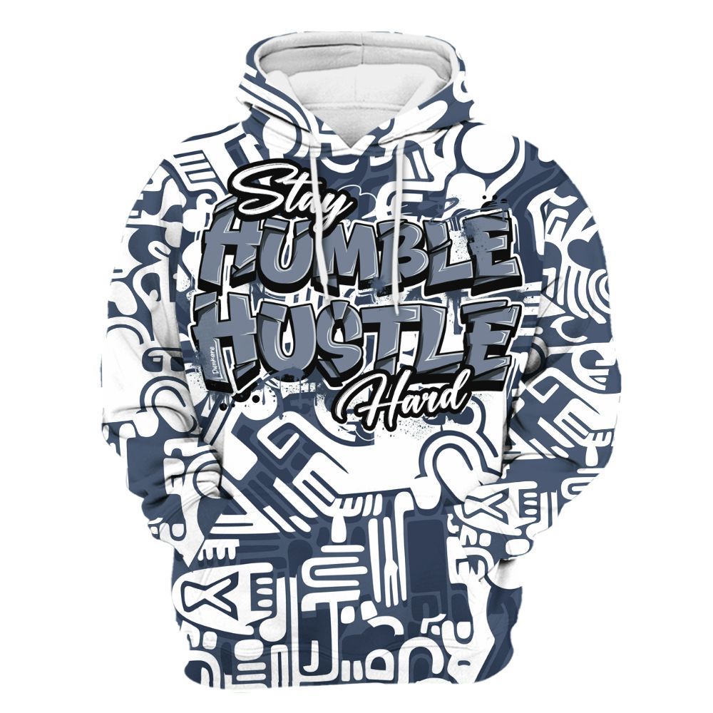 Hoodie To Match Low Diffused Blue 11s - Humble Hustle Retro All Over Print