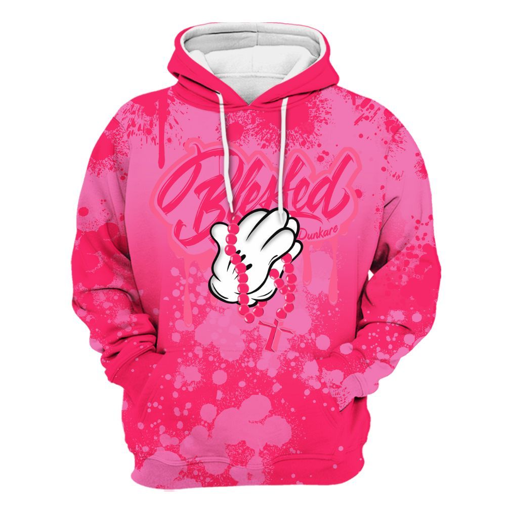 Hoodie To Match Air VaporMax Plus Triple Pink - God Blessed Ink Drip All Over Print