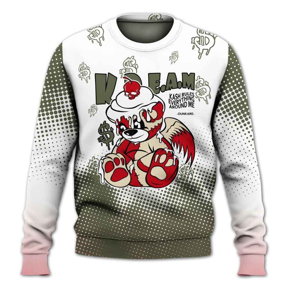 Sweatshirt To Match Travis Scott Low OG Medium Olive 1s - Loot Bear Unique Drip All Over Print