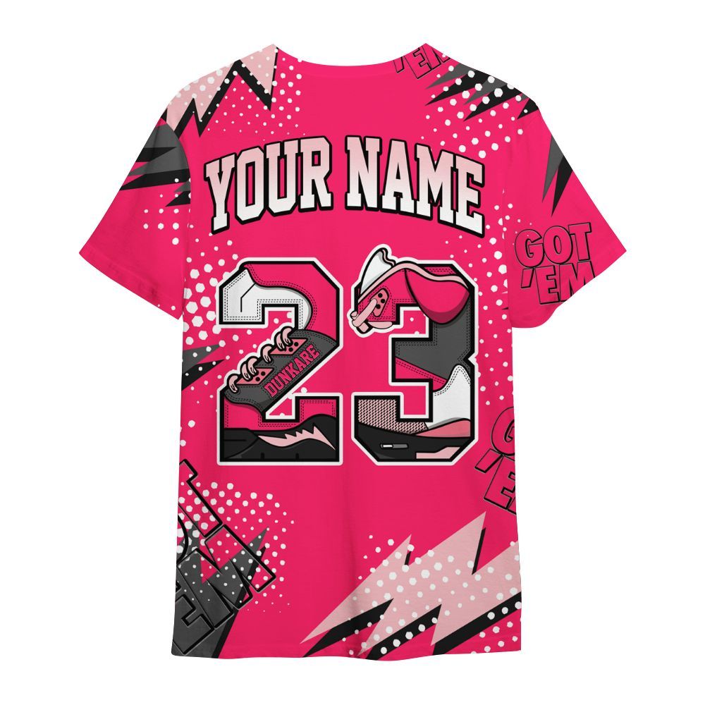 Shirt To Match A'One Hyper Pink Shirt, Custom Name Number 23 5s All Over Print