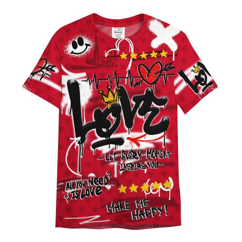 Shirt To Match Cortez GS Valentine's Day - Happy Love Beats Graffiti Streetwear All Over Print