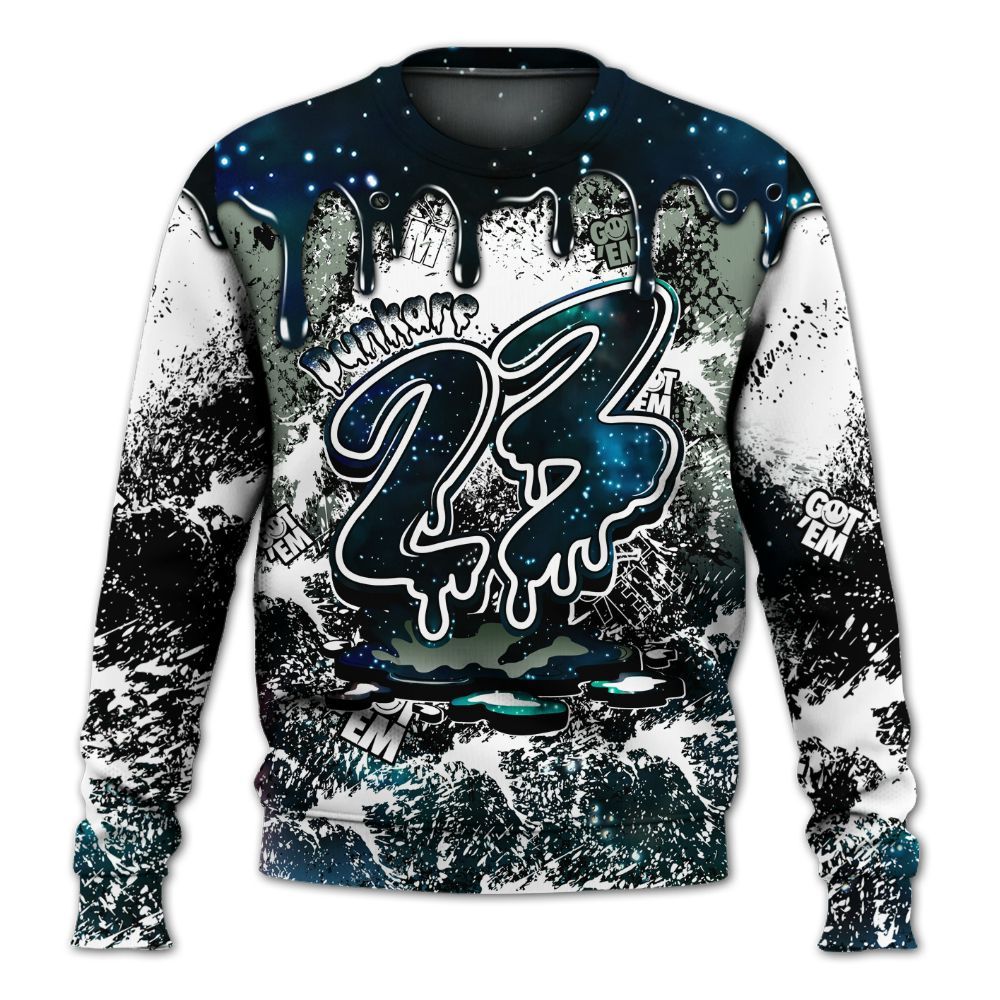 Sweatshirt To Match Air Foamposite One Galaxy - Dripping 23 Drip All Over Print