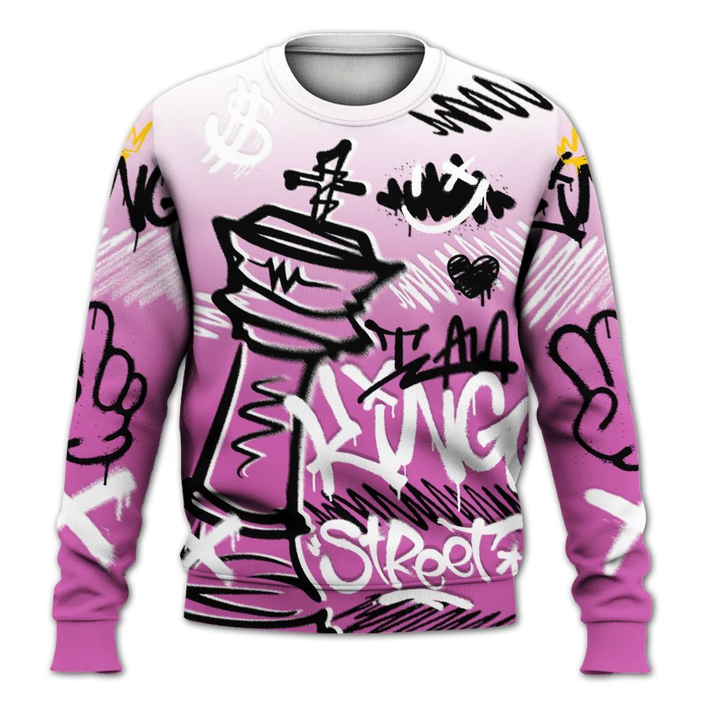 Sweatshirt To Match Hyper Violet 4s - Street King Chess Streetwear All Over Print