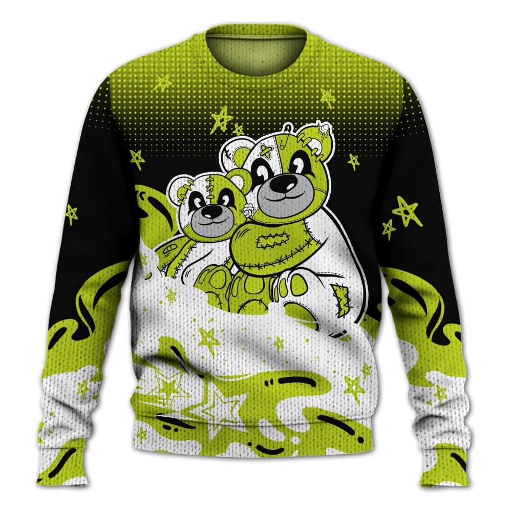 Knitted Sweater To Match Bright Cactus 13s - Sincere Fondness Bear Stars