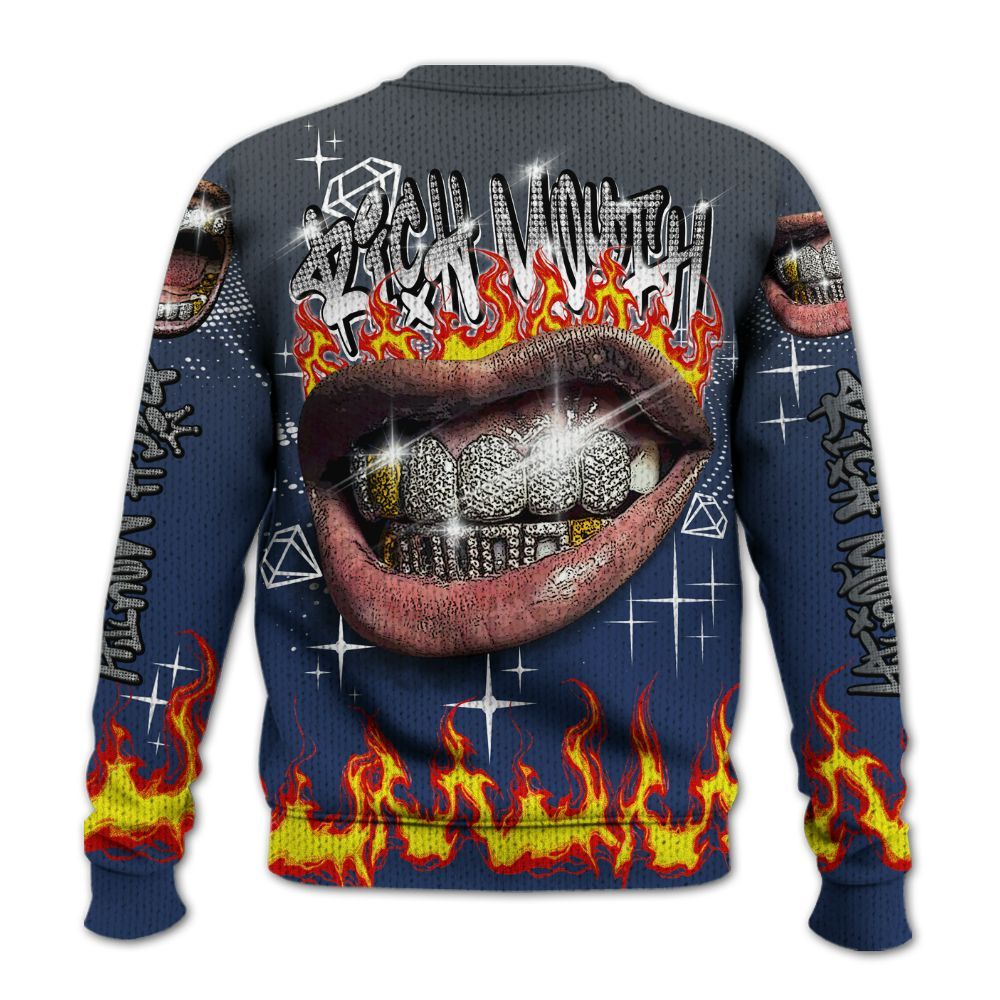 Knitted Sweater To Match Retro Flint 13s - Rich Mouth Fire Rap Retro 90s