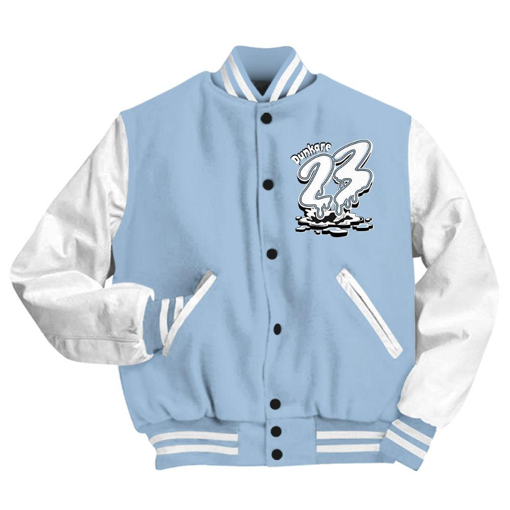 Varsity Jacket To Match High University Blue 1s - Custom Name 23 Drip All Over Print