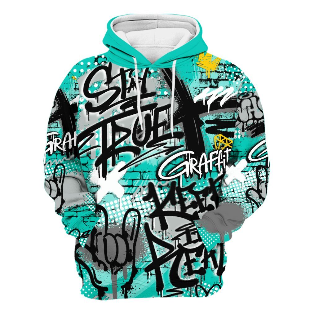 Hoodie To Match Air Max 95 Dark Tiffany - True It Real Graffiti Streetwear All Over Print