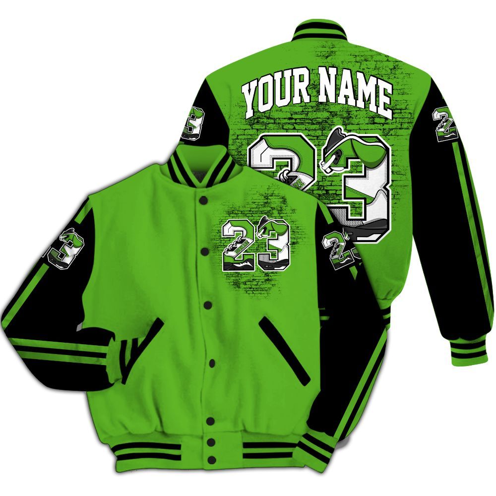 Varsity Jacket To Match Air Foamposite One Volt - Custom Name Number 23 5s All Over Print