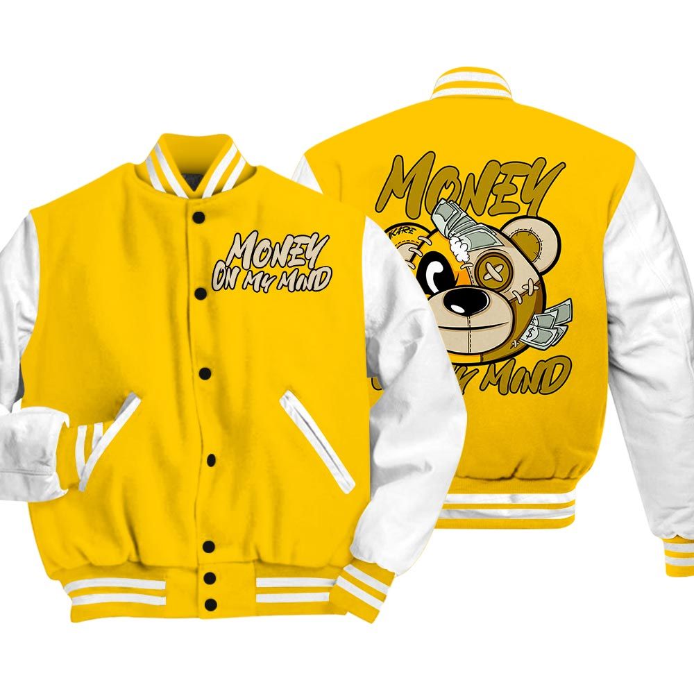 Varsity Jacket To Match Vivid Sulfur 4s Vasity Jacket - Money On My Mind Bear Vasity Jacket Unisex 2904 NCMD