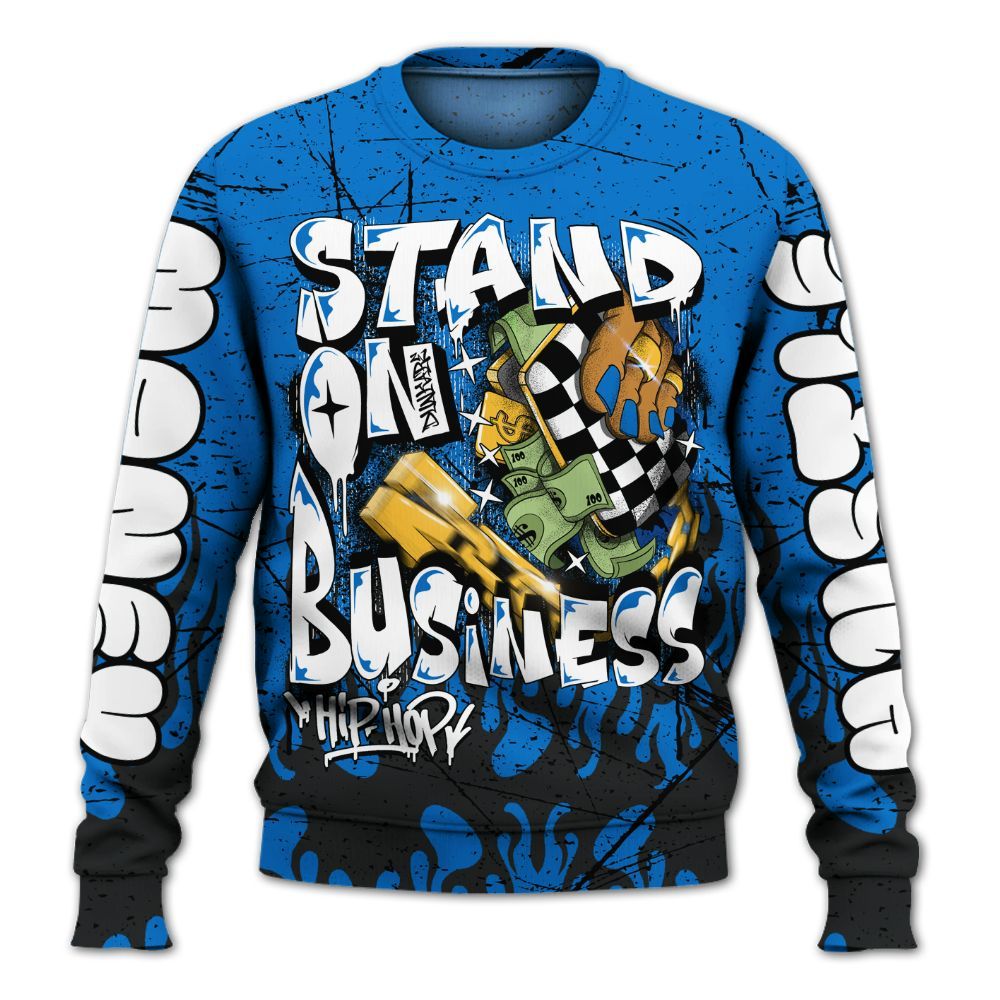 Sweatshirt To Match Blueberry 12s - Stand Business Graffiti All Over Print