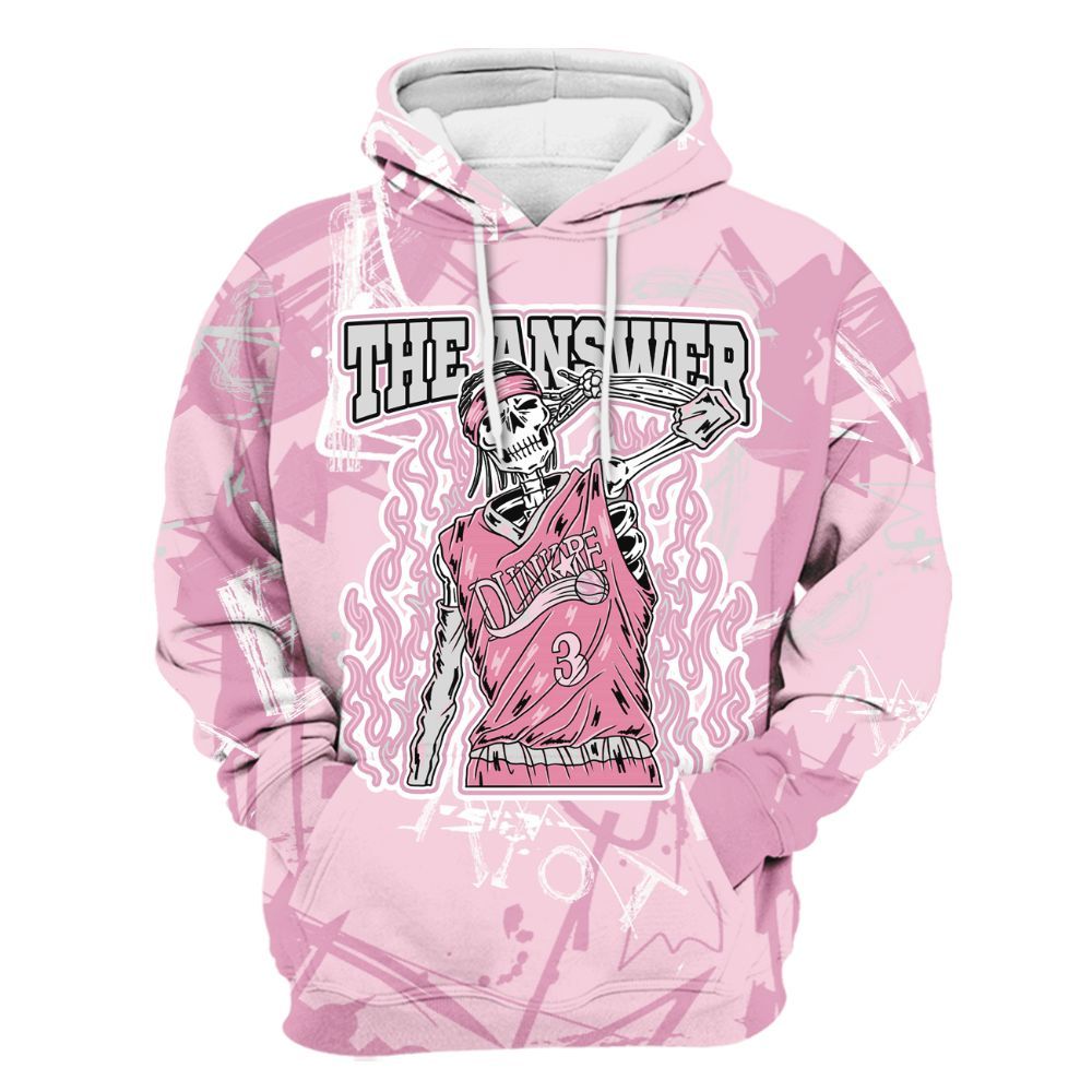 Hoodie To Match Orchid 4s - Allen Answer Skeleton Messyz All Over Print