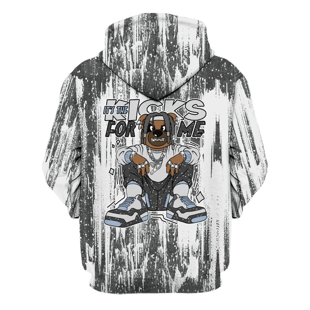 Hoodie To Match Reverse Black White 6s - Sneakers Bear Glitch Art All Over Print