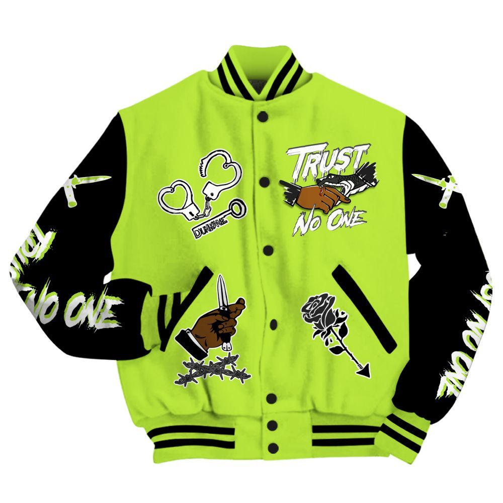 Varsity Jacket To Match Air Force 1 Low Dance Volt - Trust No One Dripping All Over Print