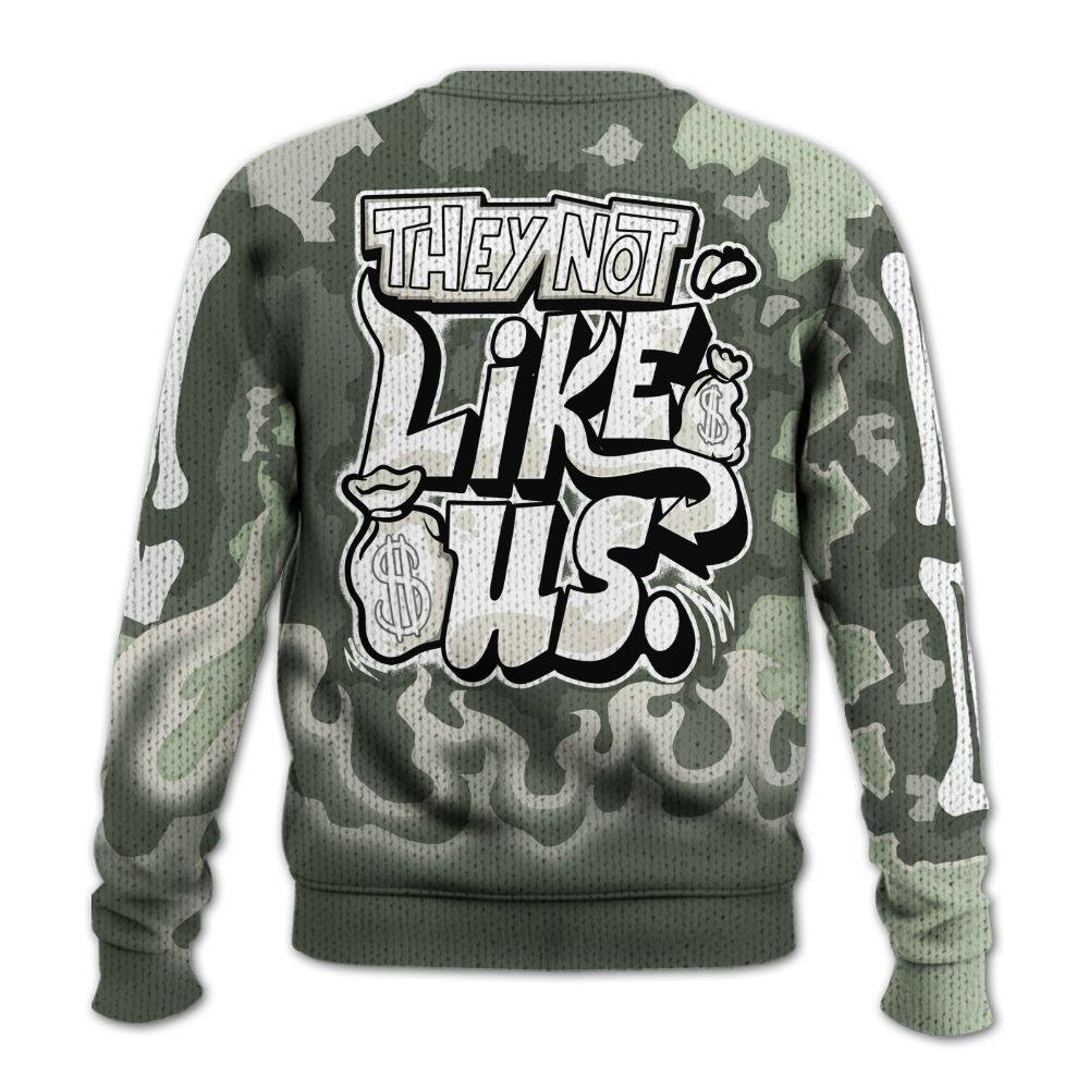 Knitted Sweater To Match Seafoam Sail 4s - Dislike Us Graphic Burning Custom Name