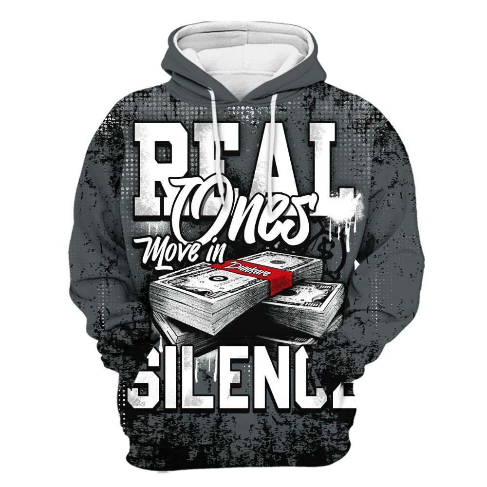 Hoodie To Match Black RM Nigel Sylvester 4s - Move In Silence Money Street Retro All Over Print