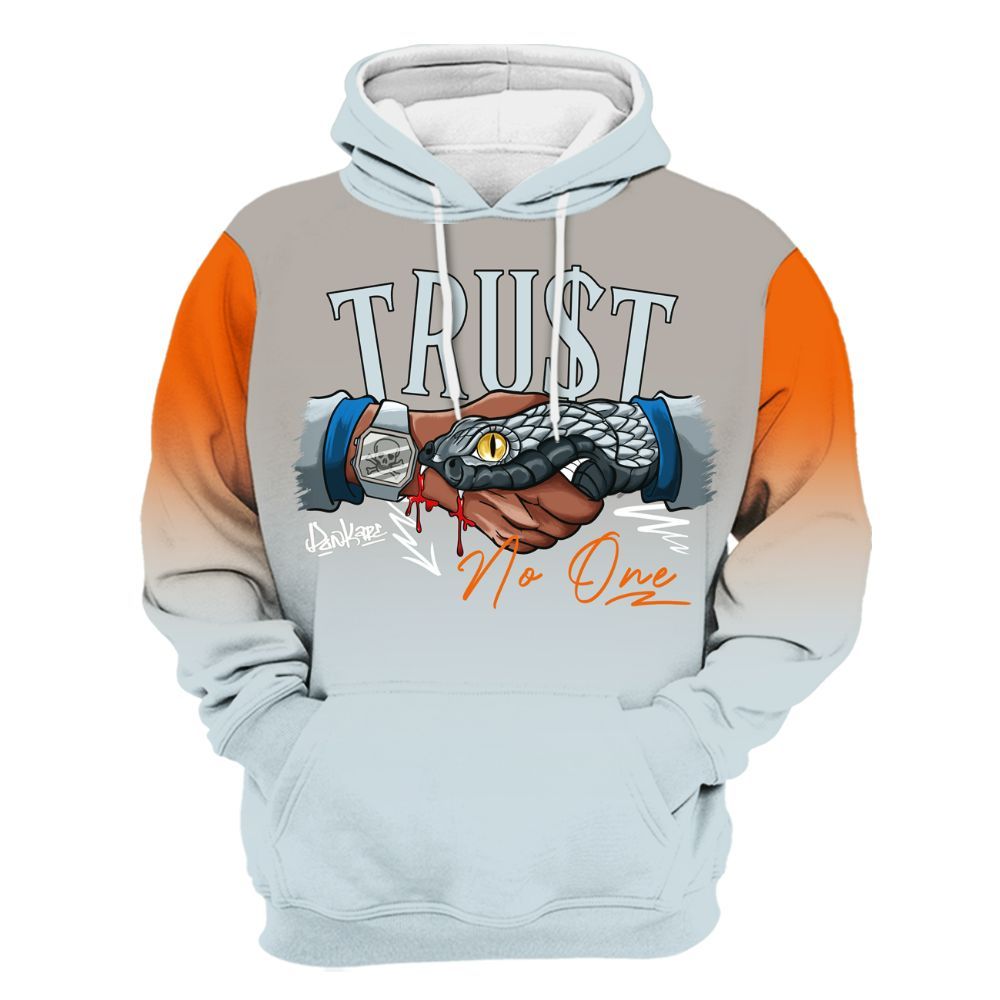 Hoodie To Match Retro High OG Alaska 1s - Snake Trust No One Drip All Over Print