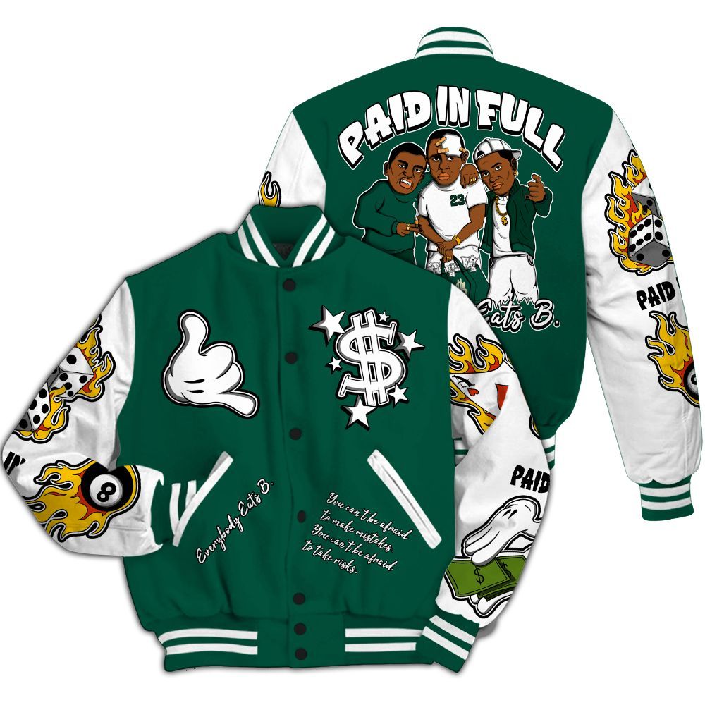 Varsity Jacket To Match Oxidized Green 4s - Everybody Paid In Full Graphic All Over Print