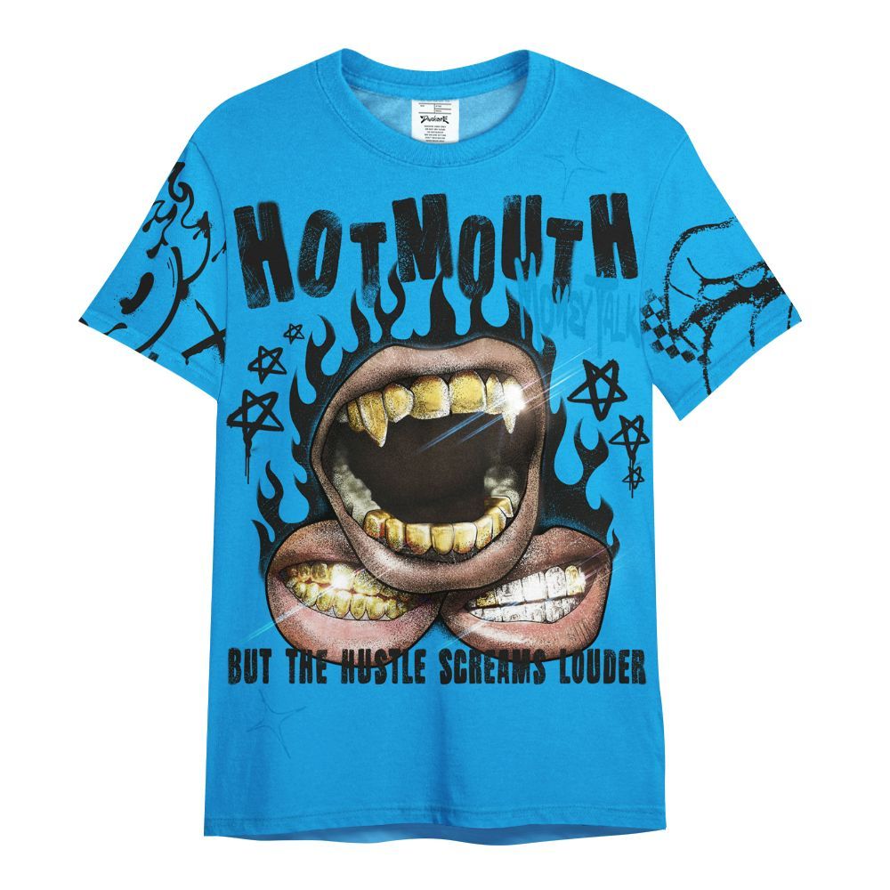 Shirt To Match Black University Blue 2022 13s - Mouth Burning Street Style All Over Print