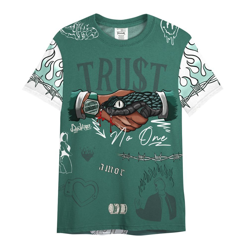 Shirt To Match RM Oxidized Green 4s - Snake Trust No One All Over Print
