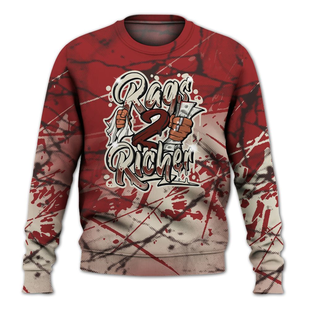 Sweatshirt To Match High 85 Bred 1s - Rag 2 Rich Graphic All Over Print