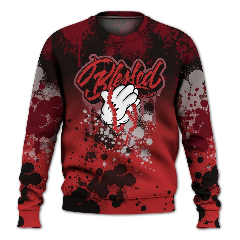 Sweatshirt To Match Kobe 9 Elite Christmas - God Blessed Ink Drip All Over Print
