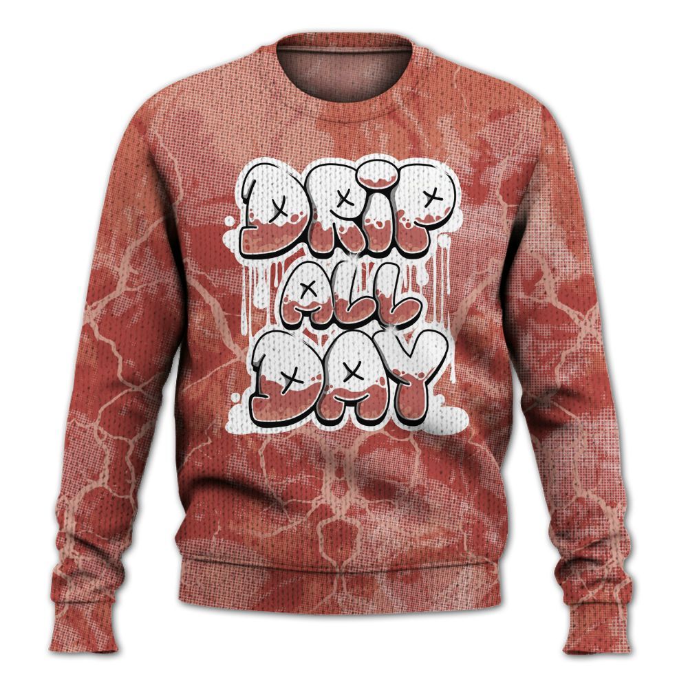 Knitted Sweater To Match Dune Red 13s - DRIPPIN Days Graphic Halloween