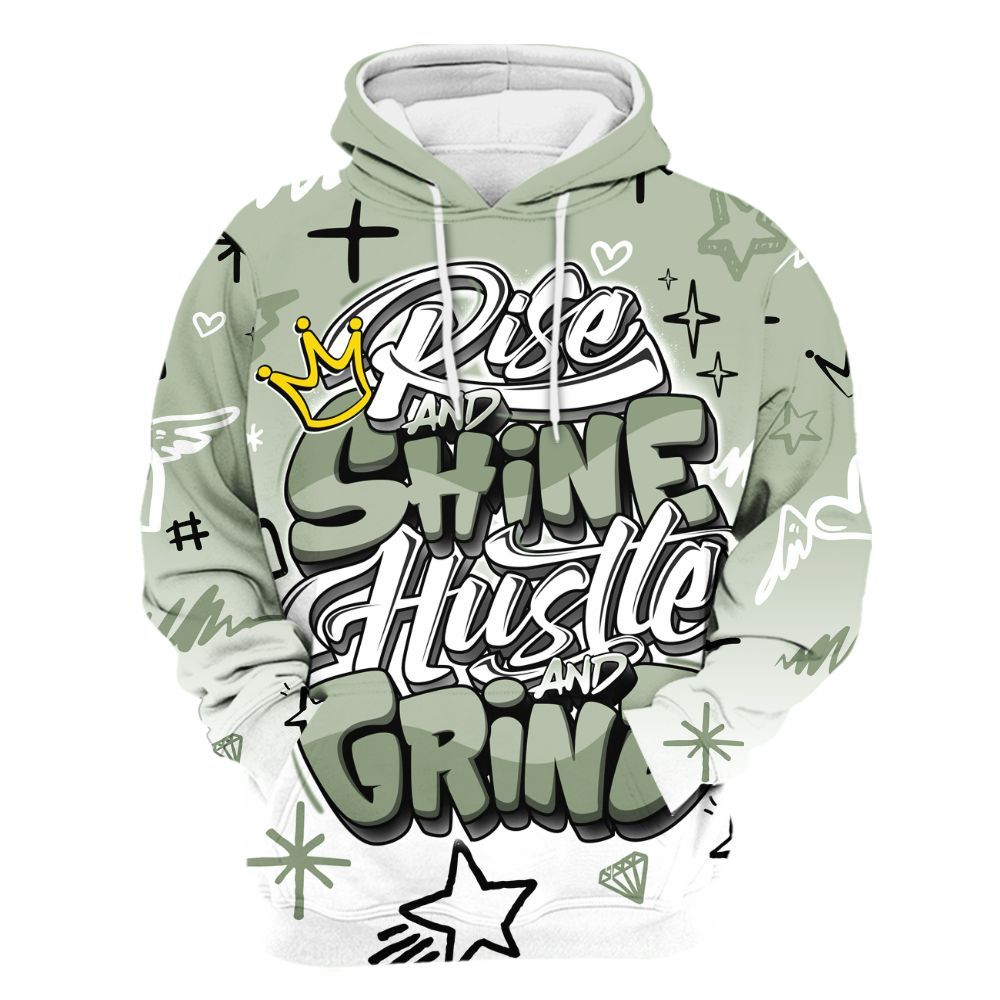 Hoodie To Match Seafoam Sail 4s - Rise Shine Hustle Grind All Over Print
