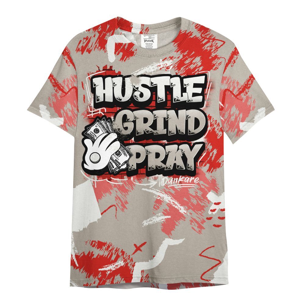 Shirt To Match Low OG Phantom 1s - Hustle Grind Pray Retro All Over Print