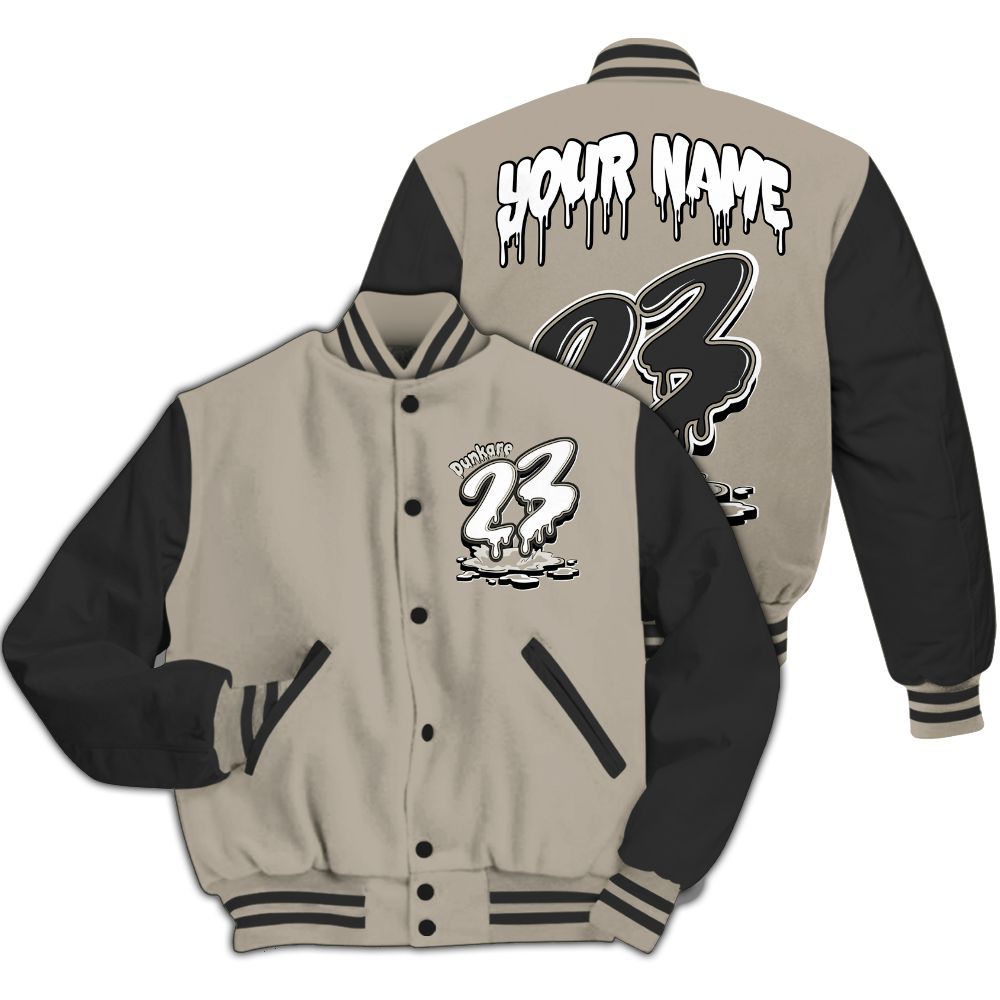 Varsity Jacket To Match RM Light Bone 4s - Custom Name 23 Drip All Over Print