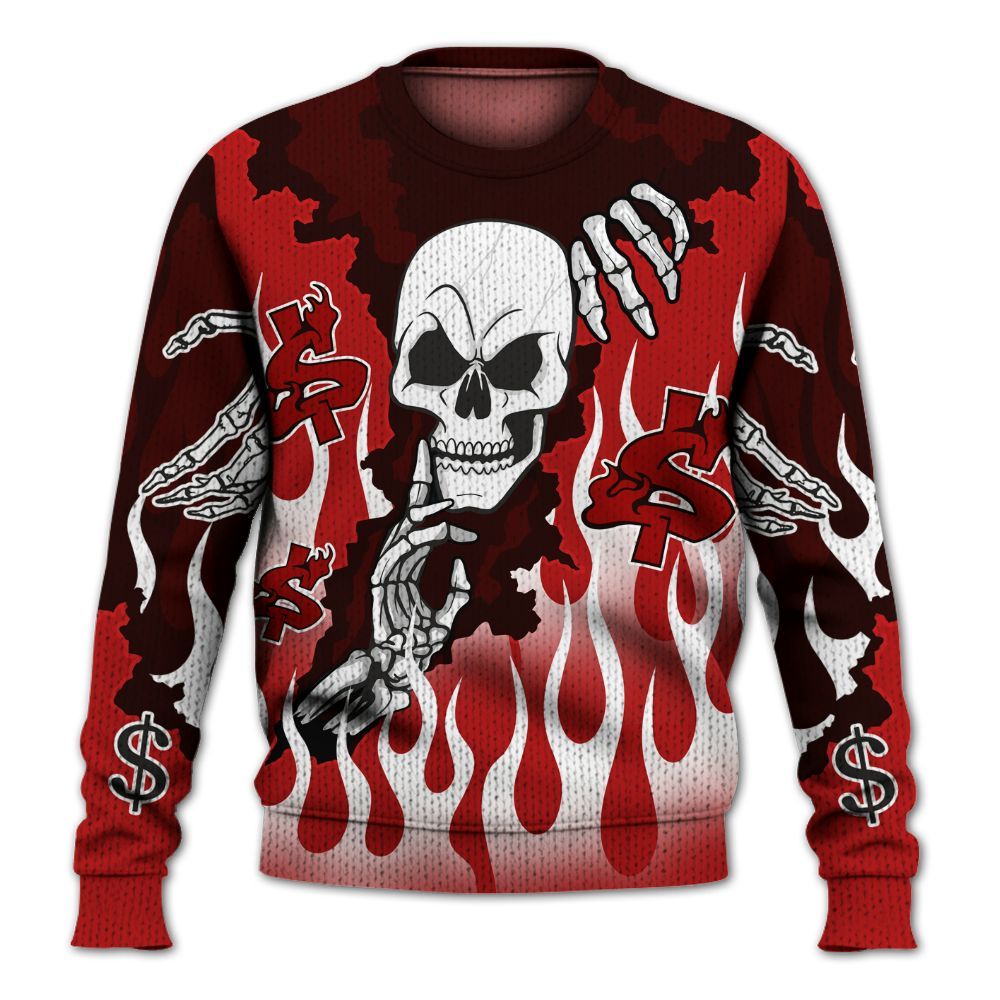 Sweater To Match Low Terror White University Red 1s - Ones Move In Silence Graphic Trapped Graphic