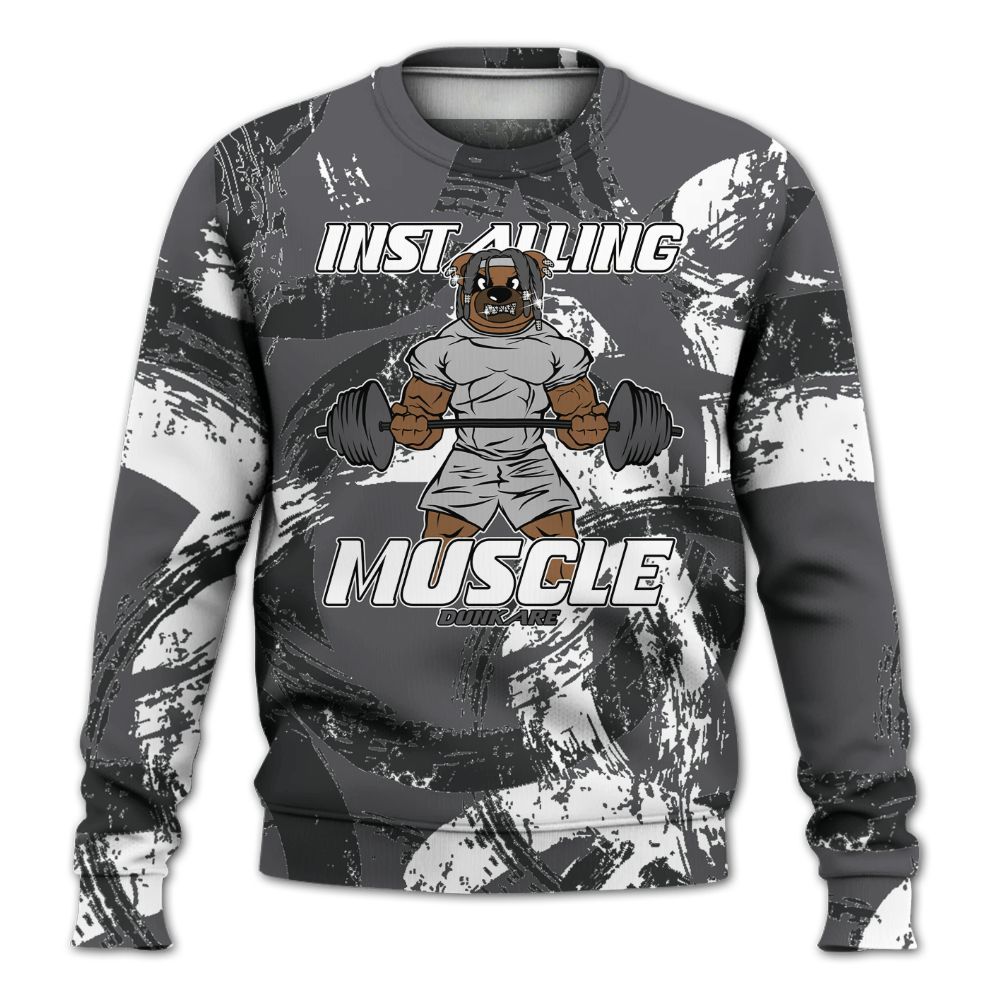Sweatshirt To Match White Thunder 4s - Installing Muscle Bear Circle Slpash All Over Print