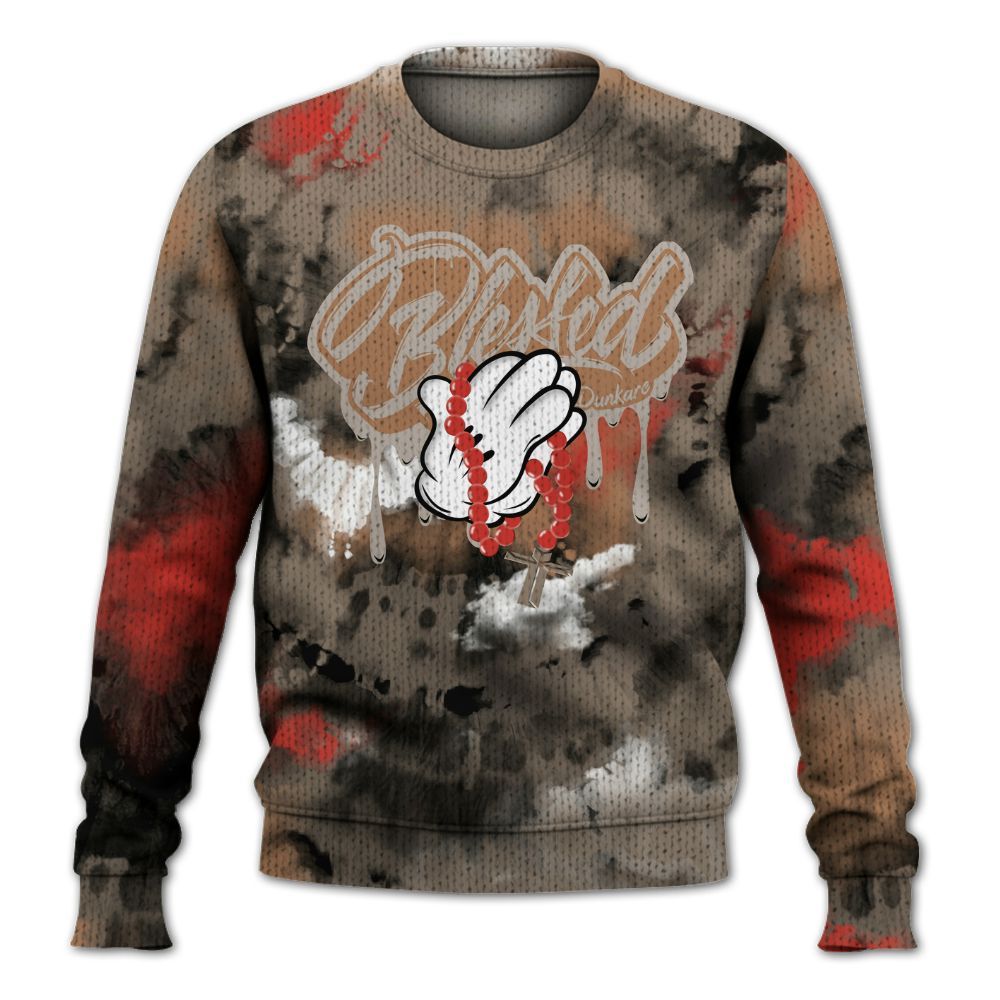 Knitted Sweater To Match Air Max Rocky Distressed - God Blessed Tie Dye
