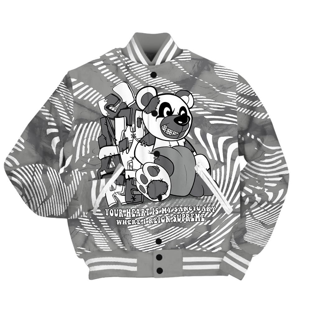 Varsity Jacket To Match Paris Cement Grey 4s - Possession Bear Fume Varsity Jacket Unisex